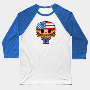 A Whimsical Tribute to American Culture in Cartoon Style T-Shirt Baseball T-Shirt